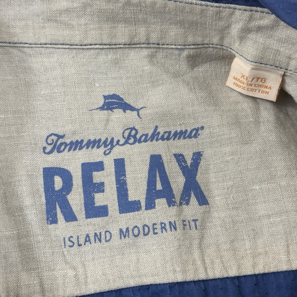 Tommy Bahama Relax Island Modern Fit Short Sleeve Shirt Button Men's XL Blue - Picture 6 of 7